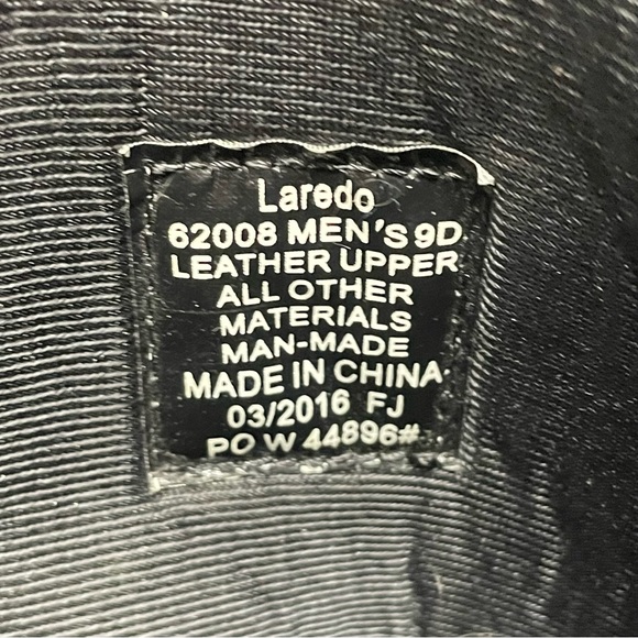 Laredo Mens Sz 9 Long Haul Black Cherry Leather Side Zipper Western Boots #62008 - Picture 12 of 12